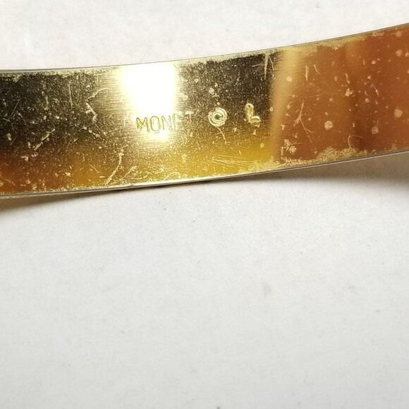 Vintage Bundle 4 Gold Tone Bangle Bracelet, Stacking Textured Retro Estate - Picture 5 of 7